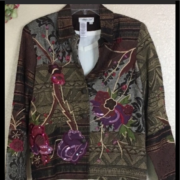Coldwater Creek Quilt Embroidery Jacket - Picture 2 of 9